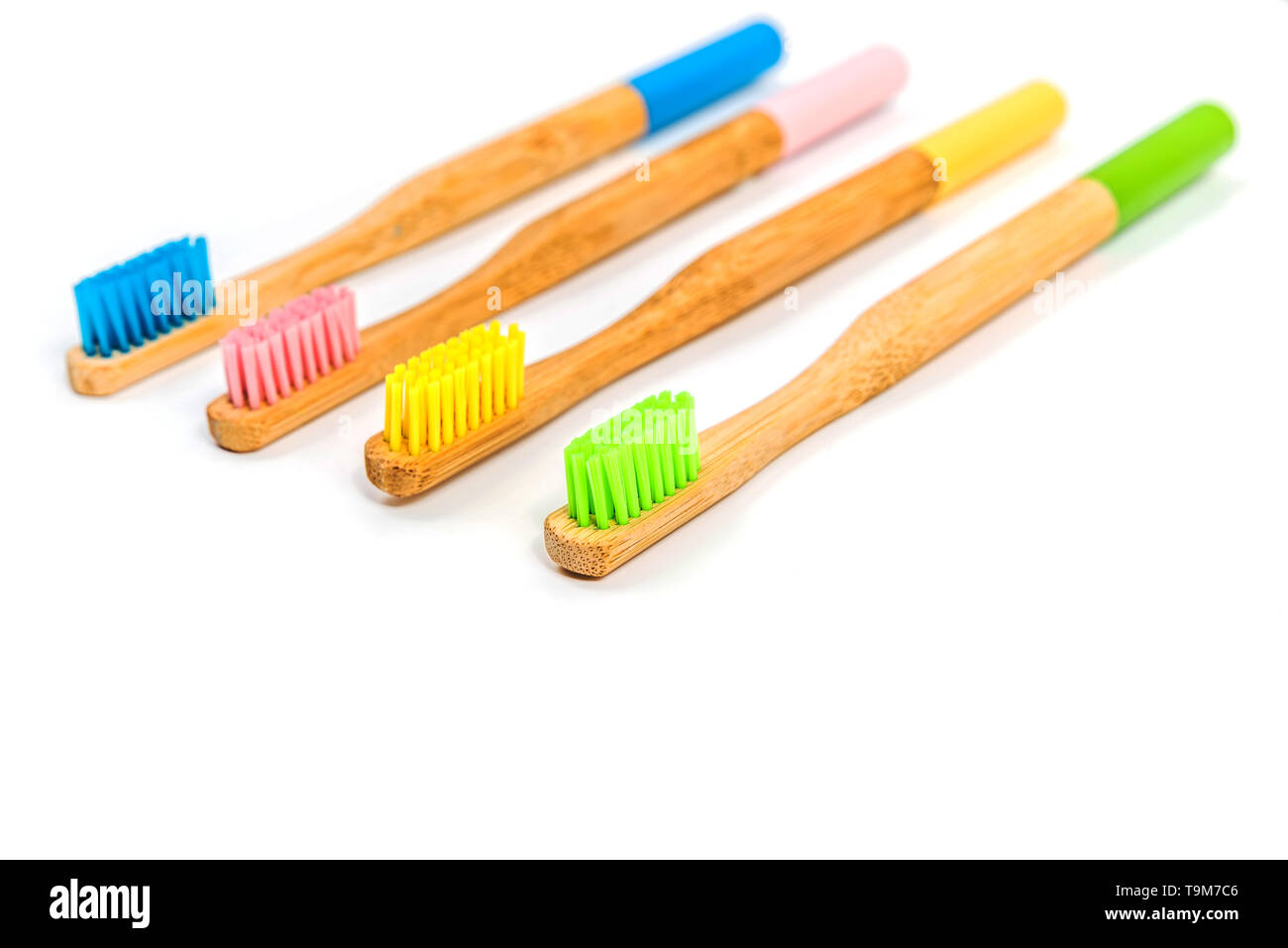 bamboo toothbrush isolated on the white background Stock Photo - Alamy