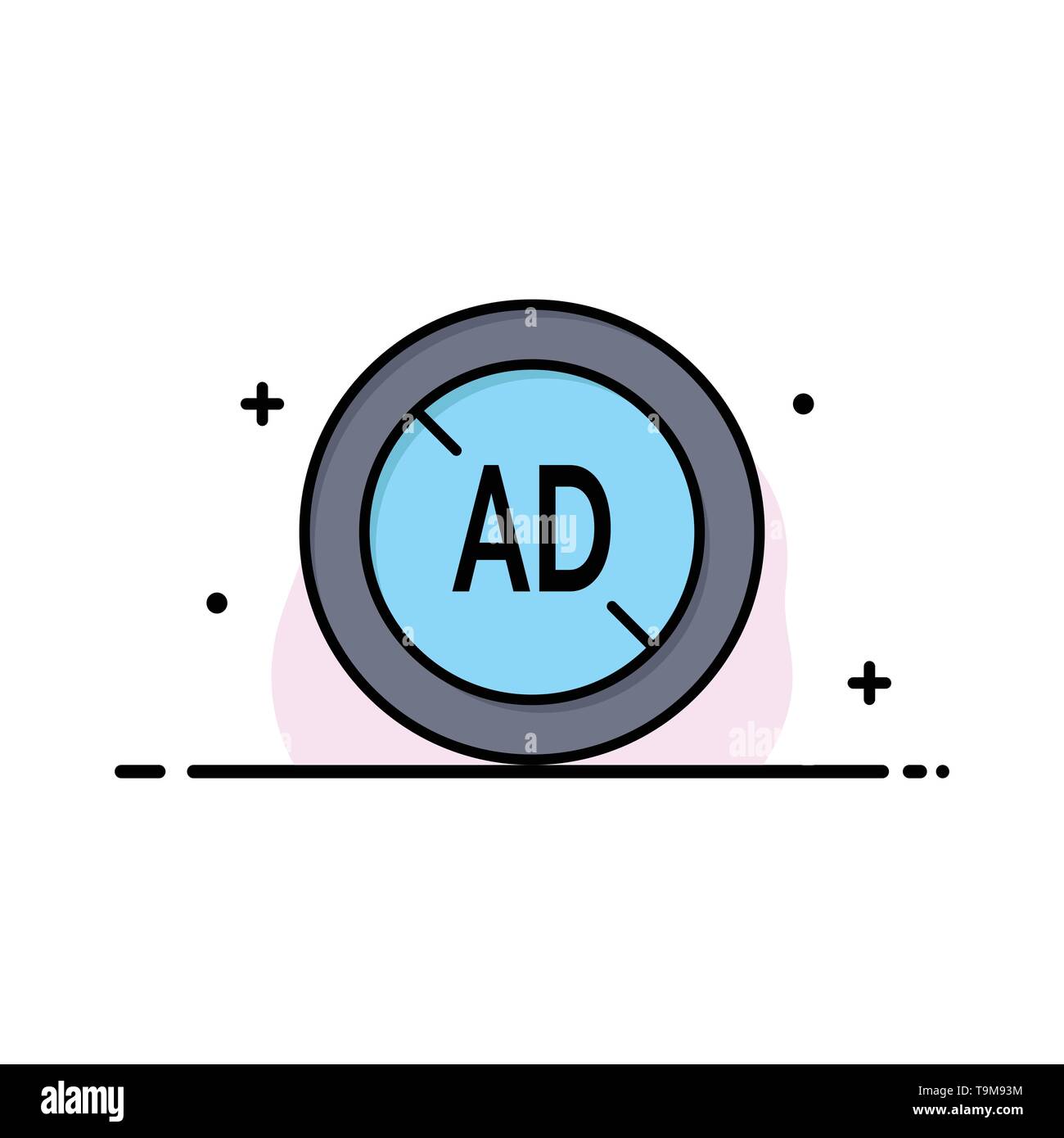 Ad, Blocker, Ad Blocker, Digital Business Logo Template. Flat Color Stock Vector