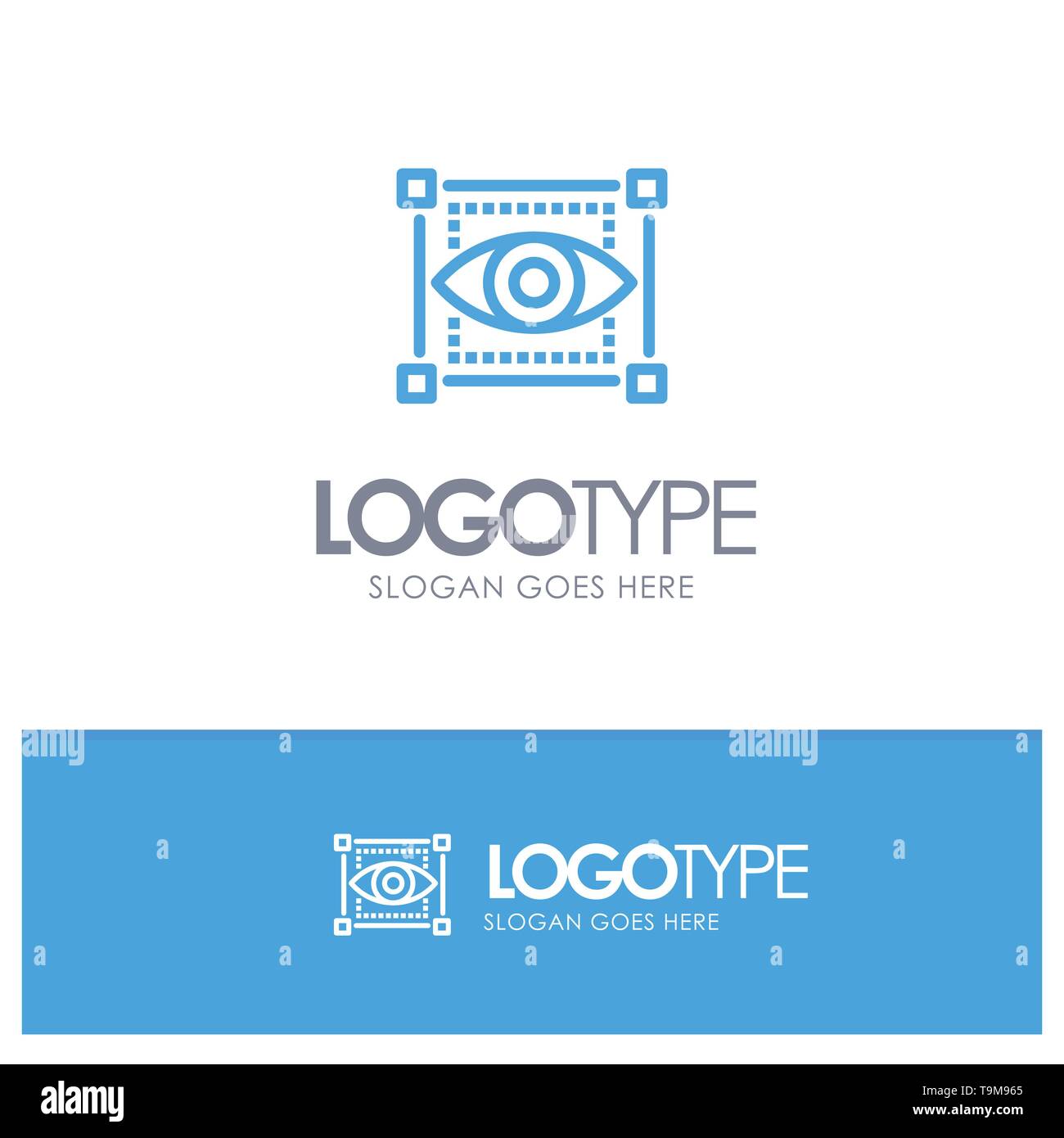 Visual, View, Sketching, Eye Blue Logo Line Style Stock Vector Image ...