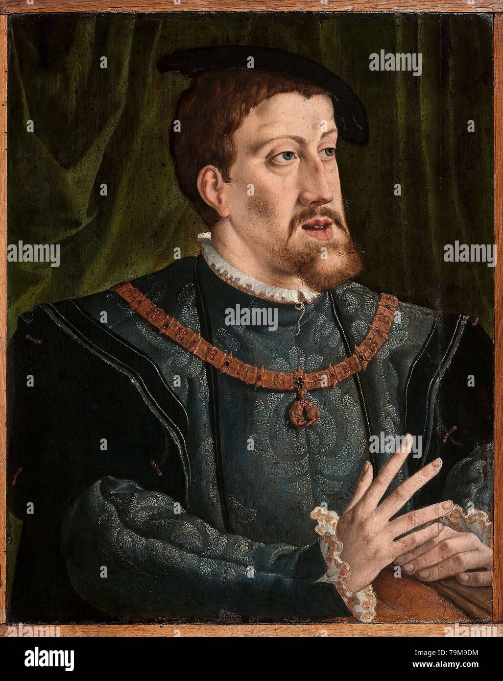 Portrait of the Emperor Charles V (1500-1558). Museum: PRIVATE COLLECTION. Author: Jan Cornelisz. Vermeyen. Stock Photo