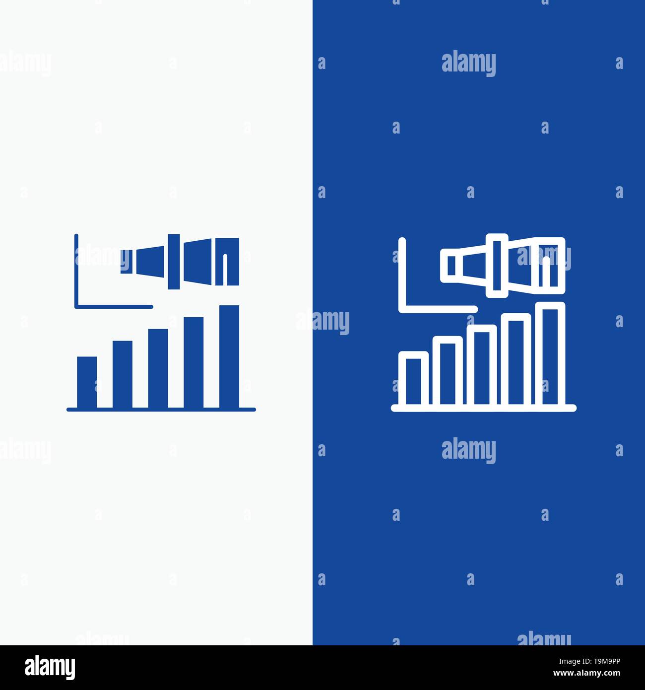 Business Long Modern Term Vision Line And Glyph Solid Icon