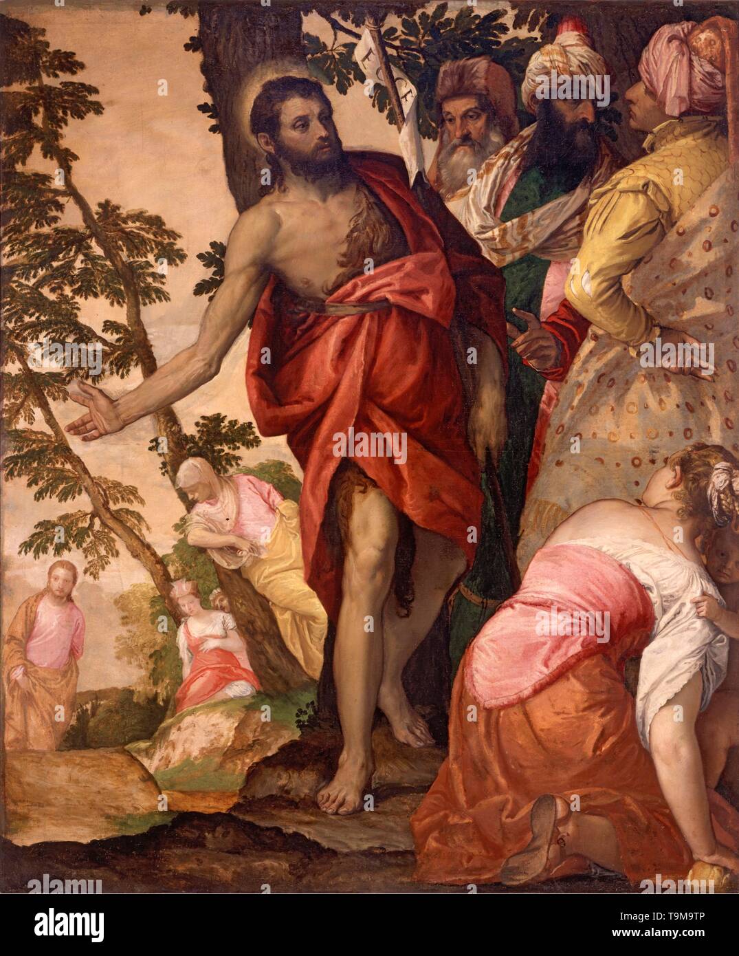 Saint John the Baptist Preaching. Museum: Galleria Borghese, Rome. Author: PAOLO VERONESE. Stock Photo