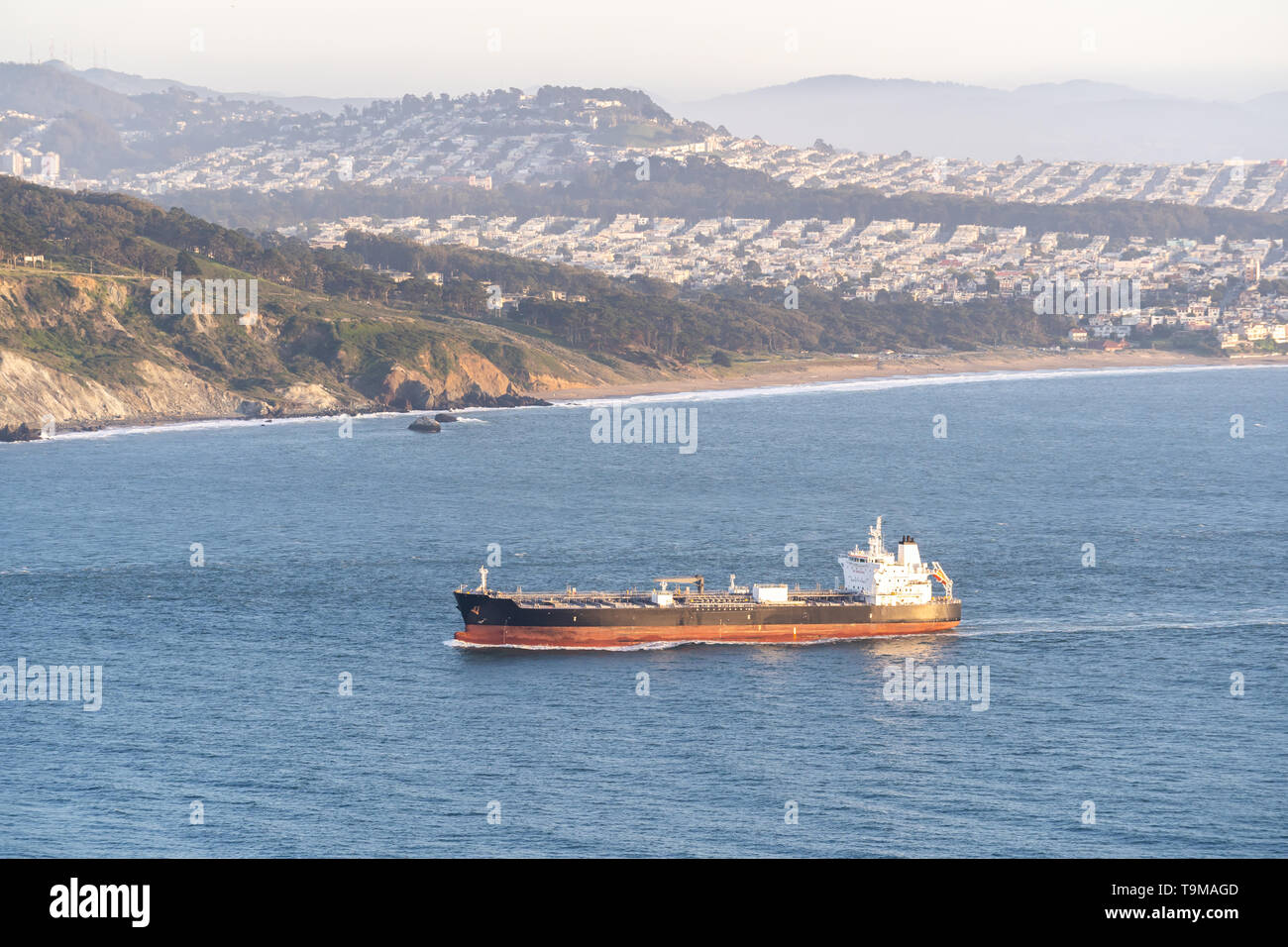 container cargo ship in San Francisco California USA Stock Photo - Alamy