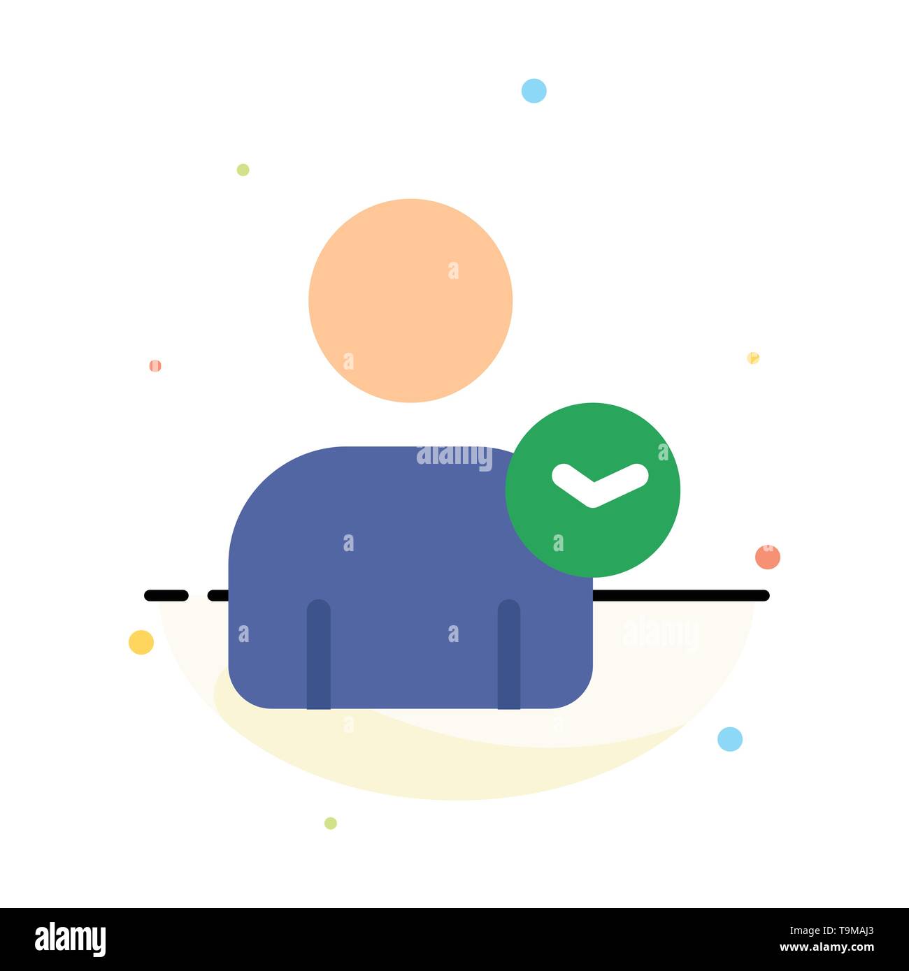 Man, User, Time, Basic Abstract Flat Color Icon Template Stock Vector
