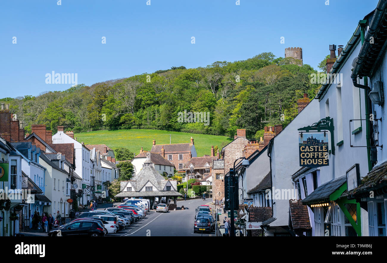 A view of Dunster, Somerset, England, UK looking away from the castle Stock Photo