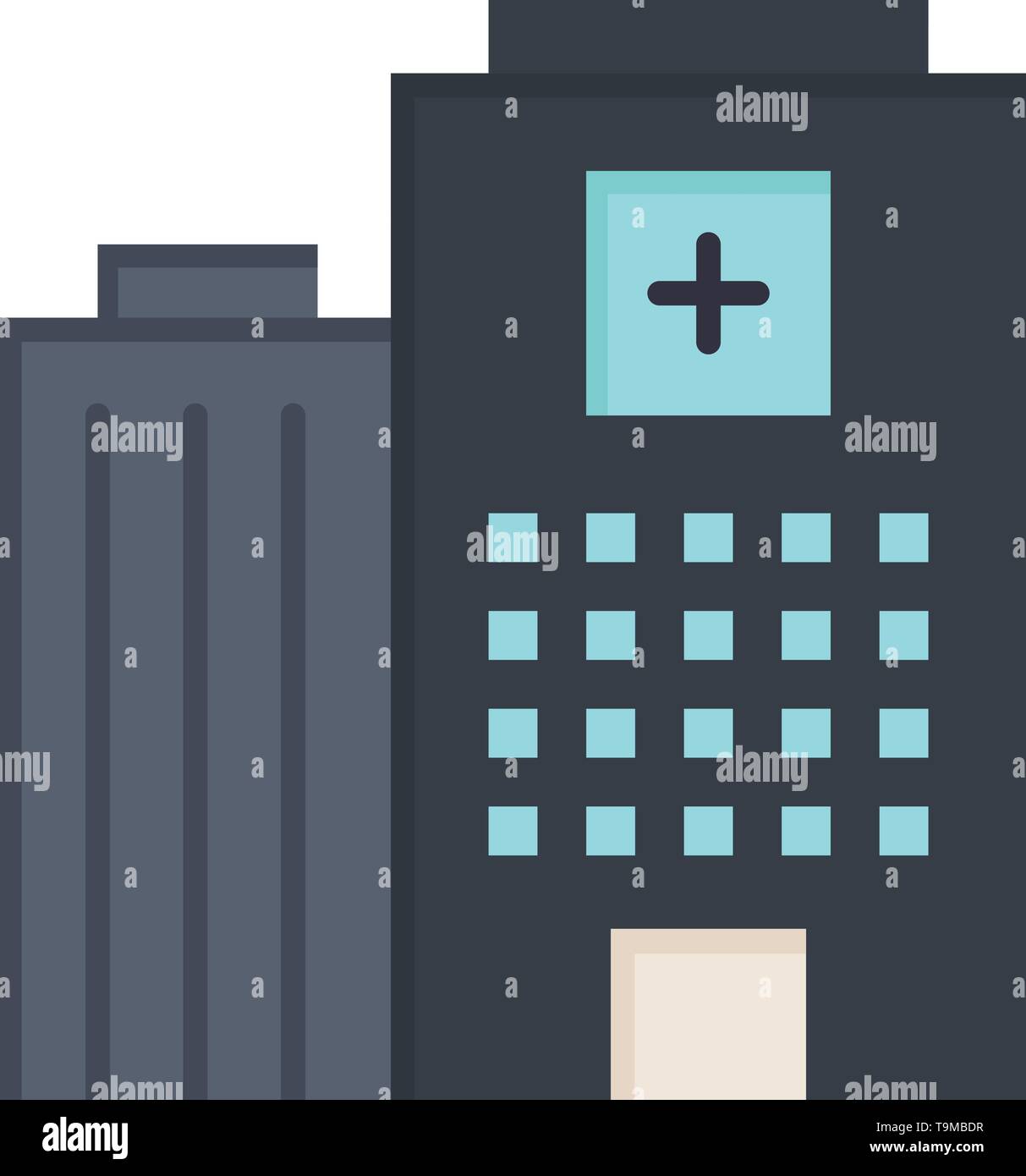 Hospital Medical Building Care Flat Color Icon Vector Icon