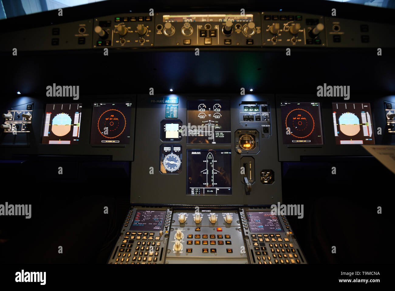 Aircraft flight control system Stock Photo Alamy