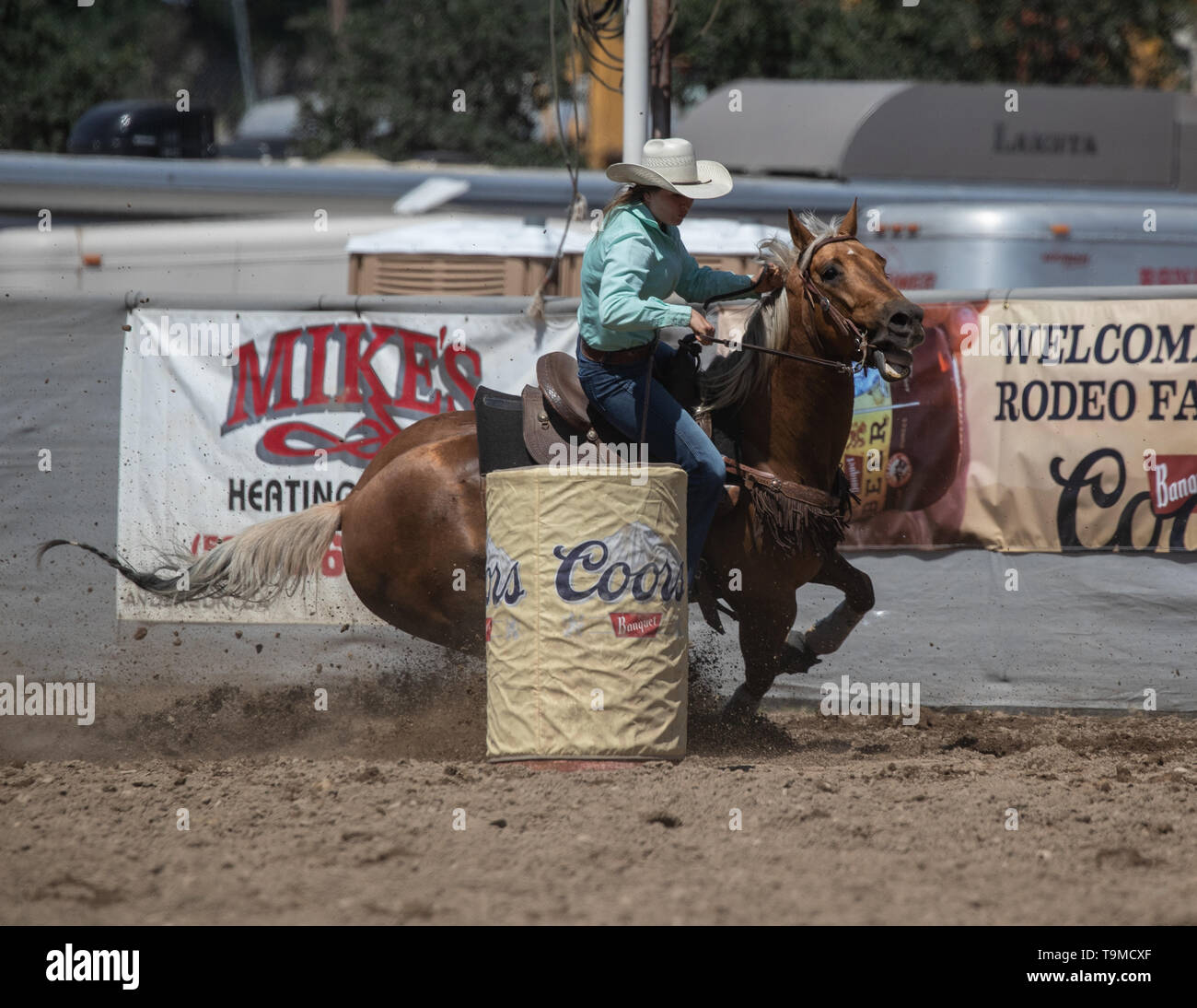 Rodeo action at the Cottonwood Rodeo in Cottonwood, California Stock