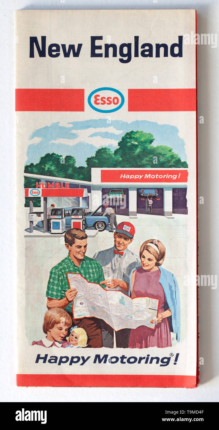 Old Vintage Road Map Stock Photo