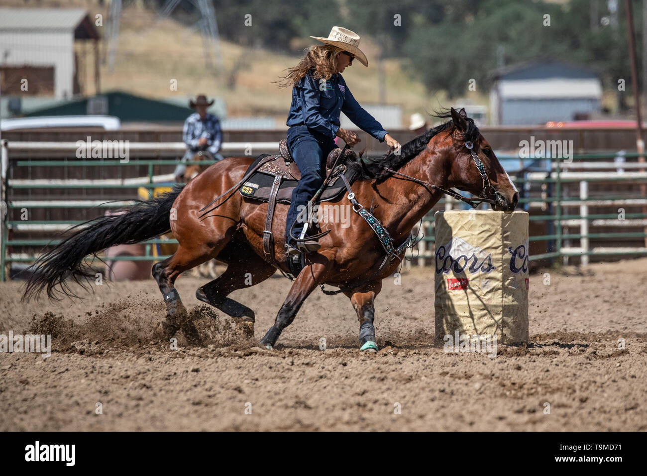 Rodeo action at the Cottonwood Rodeo in Cottonwood, California Stock ...