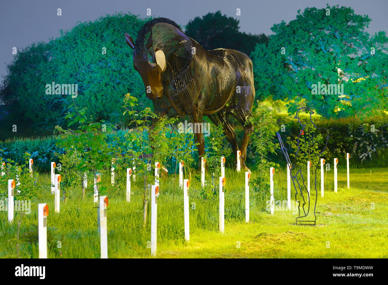 War Horse sculpture at Mill Pond Meadow in Featherstone, West Yorkshire is a memorial plantation