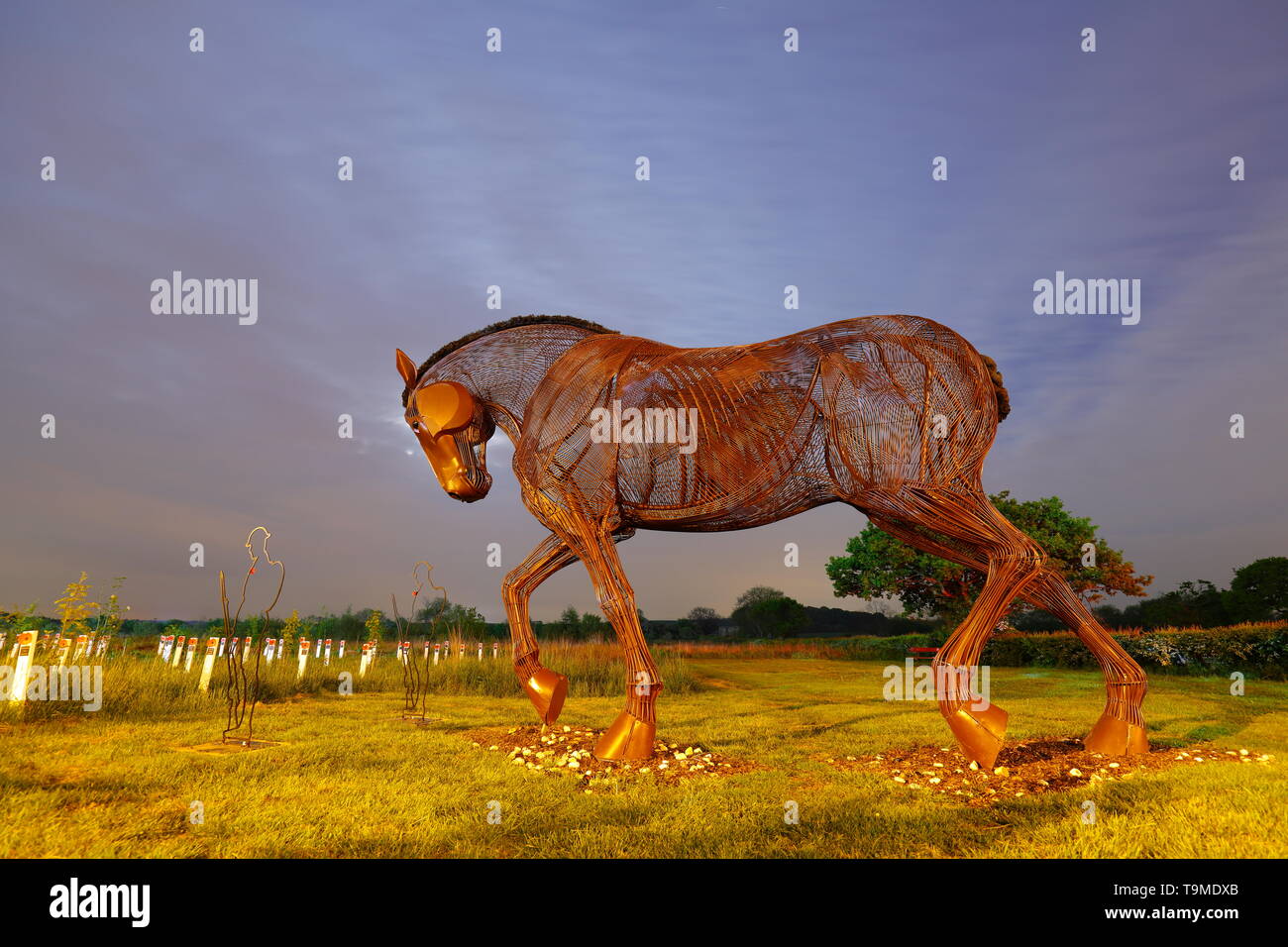 War Horse sculpture at Mill Pond Meadow in Featherstone, West Yorkshire is a memorial plantation