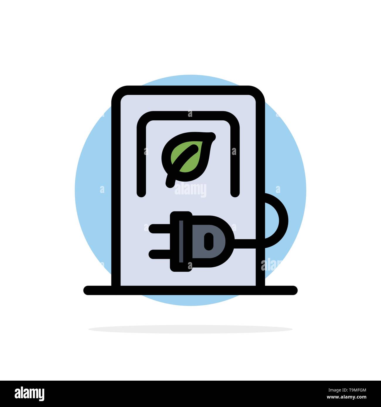 Car, Charging, Electric, Stations, Vehicle Abstract Circle Background Flat color Icon Stock