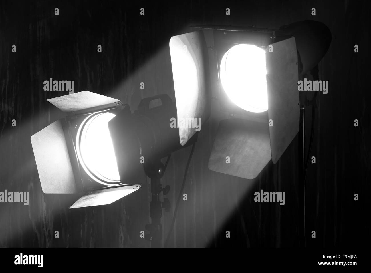 Lighting equipment on dark background Stock Photo Alamy
