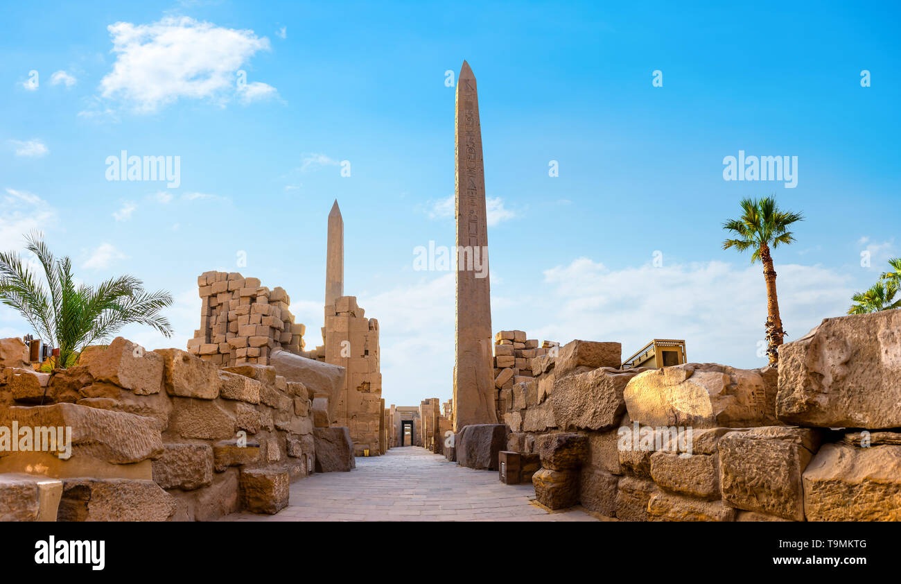 Obelisks in Karnak temple Stock Photo