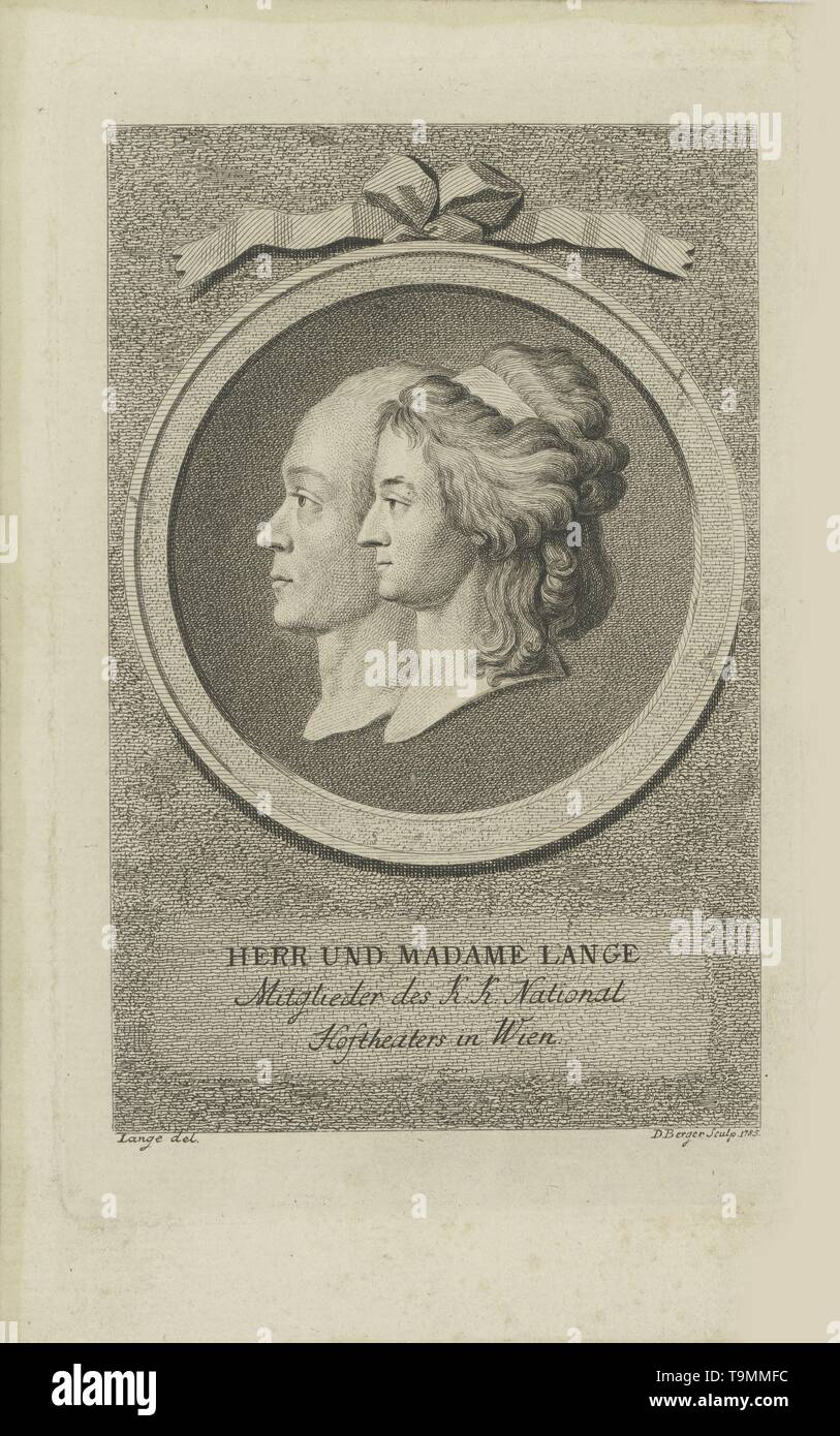 Joseph Lange (1751-1831) and Aloisia Lange, née Weber (1760-1839). Museum: PRIVATE COLLECTION. Author: Gottfried Daniel Berger. Stock Photo