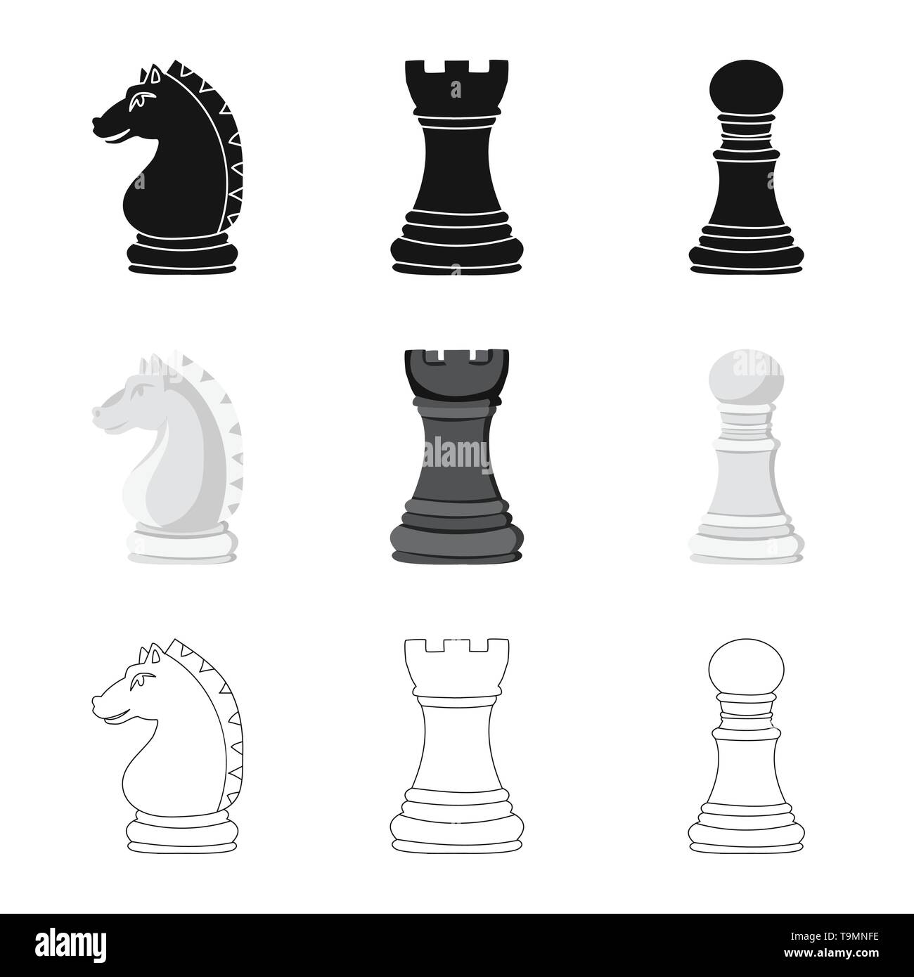 knight,rook,pawn,horse,black,board,castle,white,tower,figure,head,network,counter,change,tournament,goal,leadership,sculpture,action,achieve,statue,sport,fight,stallion,success,match,checkmate,thin,club,target,chess,game,piece,strategy,tactical,play,set,vector,icon,illustration,isolated,collection,design,element,graphic,sign Vector Vectors , Stock Vector