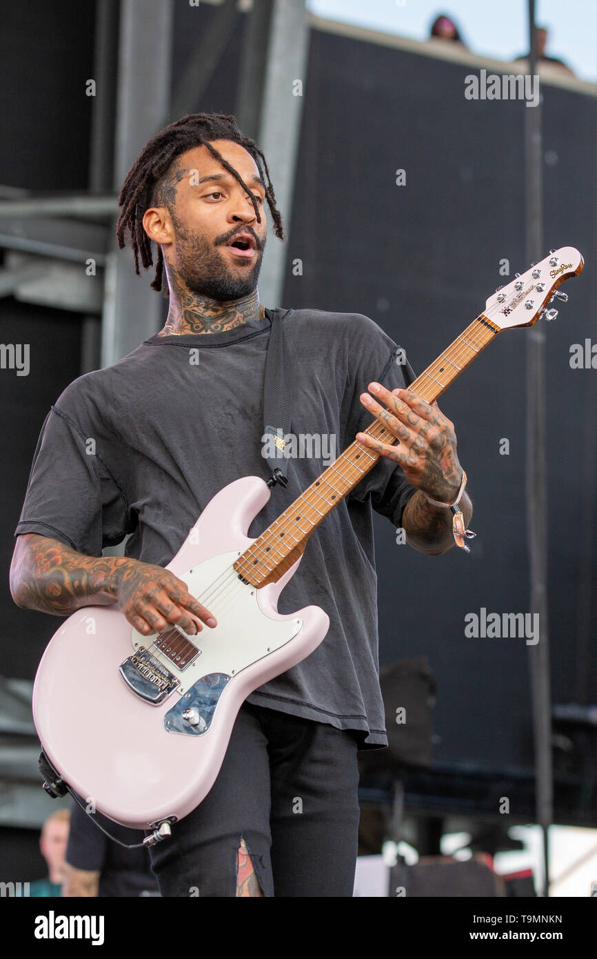 May 18, 2019 - Columbus, Ohio, U.S - STEPHEN HARRISON of Fever 333 during the Sonic Temple Music Festival at the MAPFRE Stadium in Columbus, Ohio (Credit Image: © Daniel DeSlover/ZUMA Wire) Stock Photo