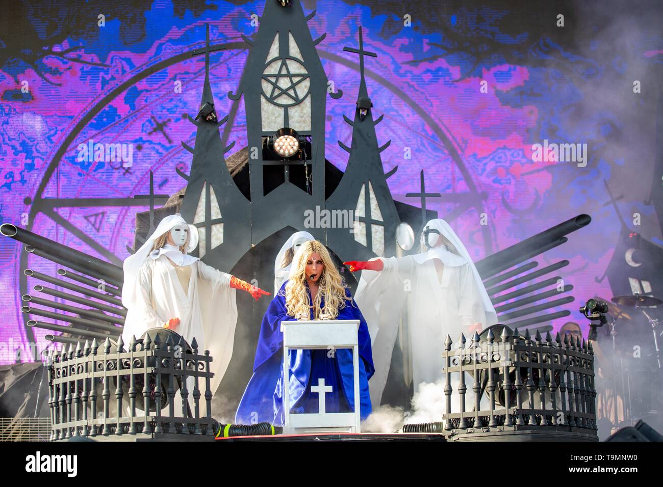 May 18, 2019 - Columbus, Ohio, U.S - MARIA BRINK of In This Moment during the Sonic Temple Music Festival at the MAPFRE Stadium in Columbus, Ohio (Credit Image: © Daniel DeSlover/ZUMA Wire) Stock Photo