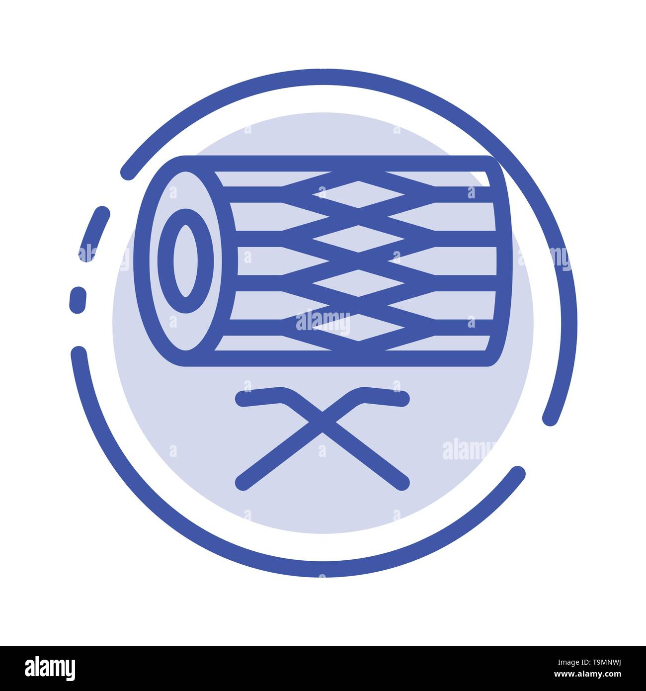 Drum, Instrument, Irish, Parade, St. Patrick Blue Dotted Line Line Icon Stock Vector