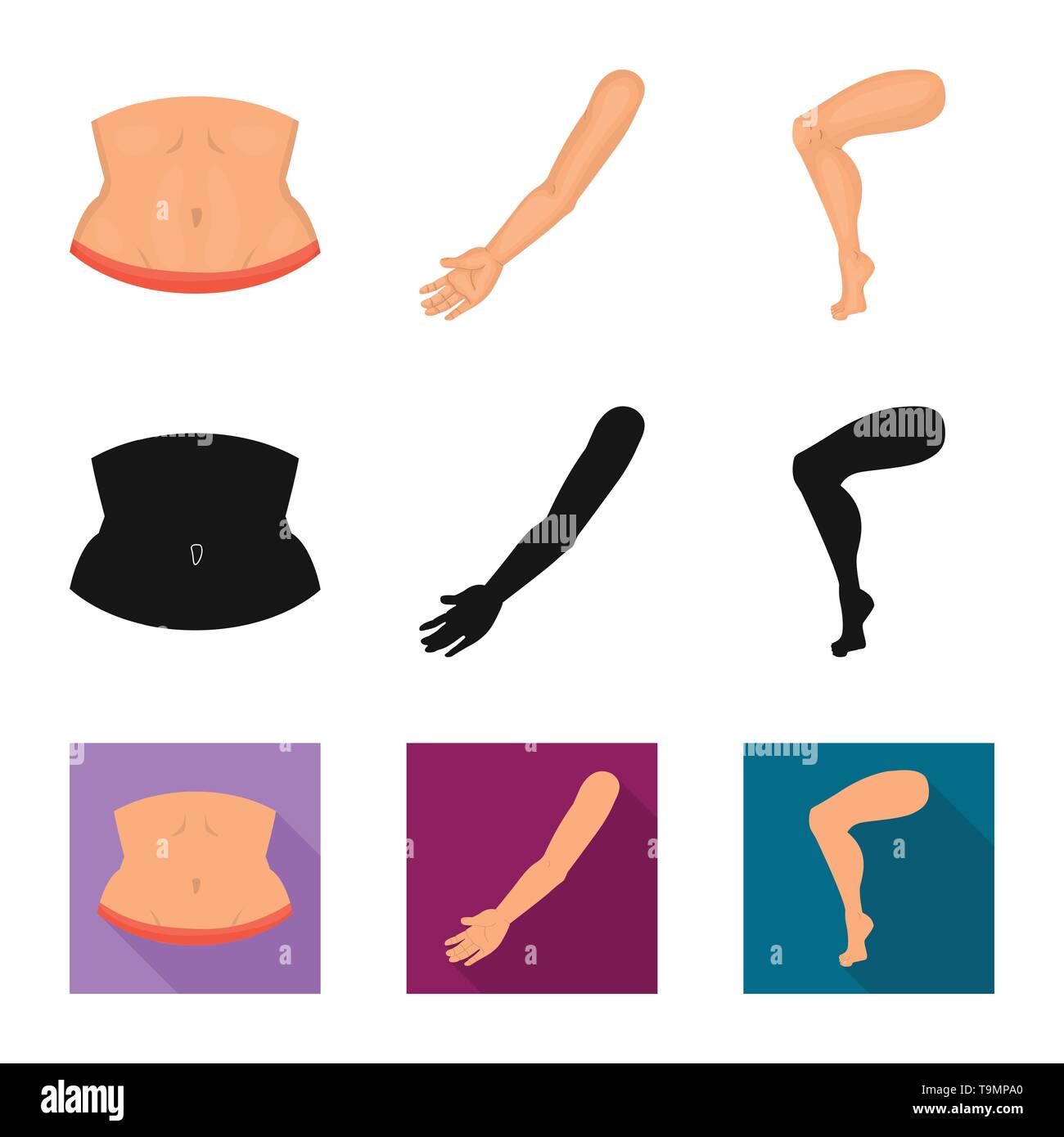 Isolated object of body and part logo. Set of body and anatomy stock ...
