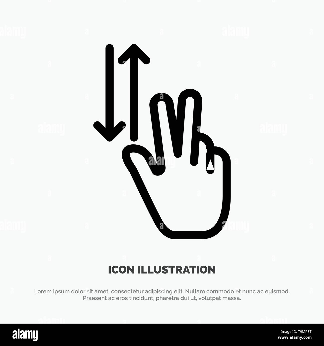 Flick right line icon, finger and hand, gesture sign, vector graphics, a  linear pattern on a white background, eps 10 Stock Vector Image & Art -  Alamy
