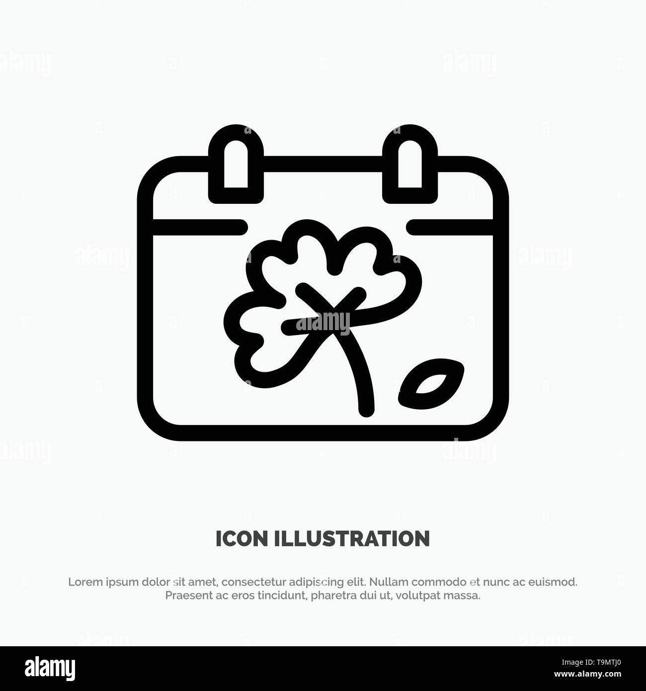 Calendar, Flower, Day, Spring Line Icon Vector Stock Vector Image & Art