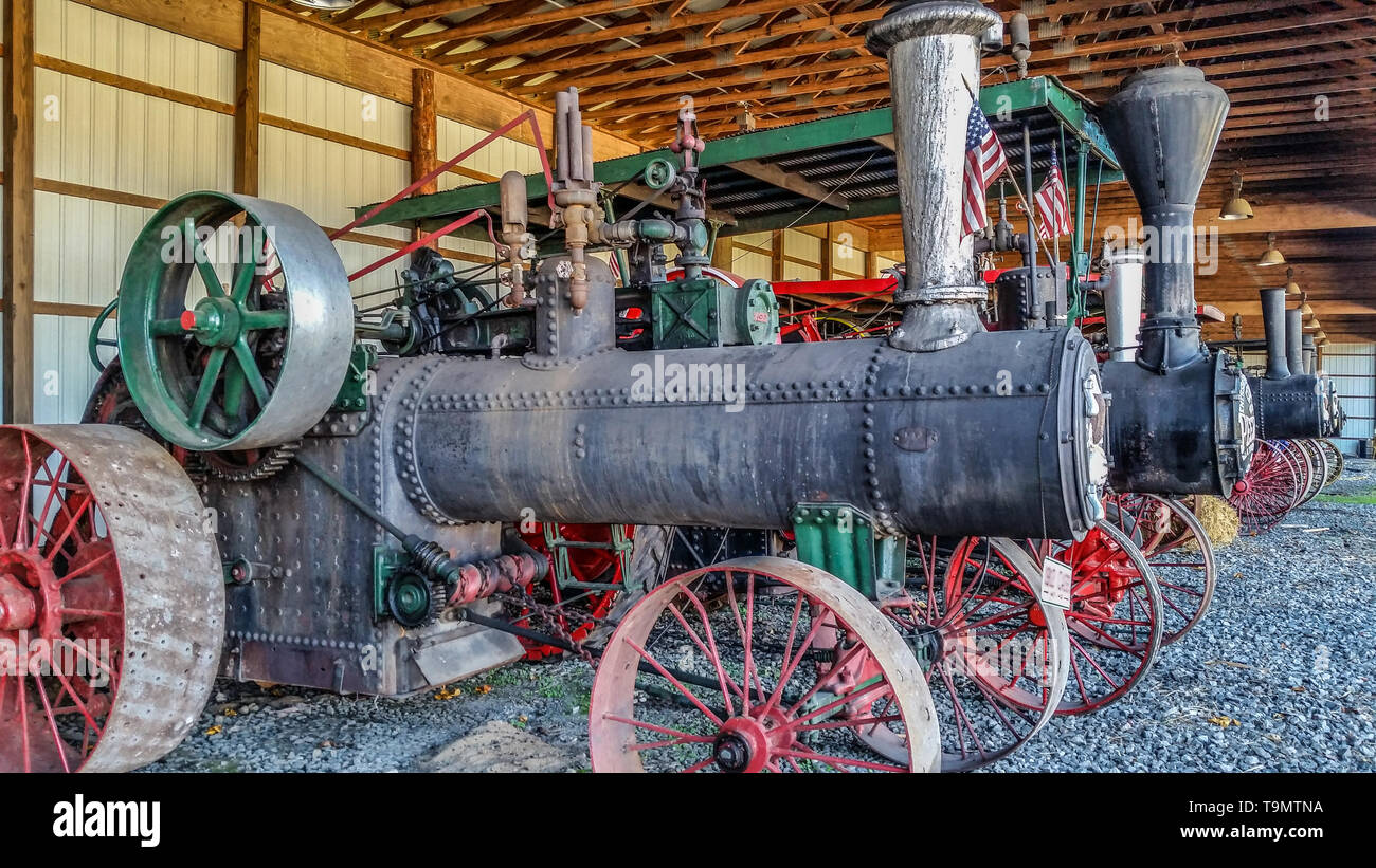 Old Steam Powered Farm Tractor High Resolution Stock Photography and