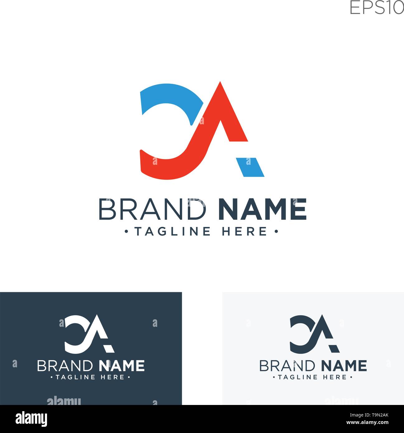 monogram initial ca, ca, ca logo template black color vector