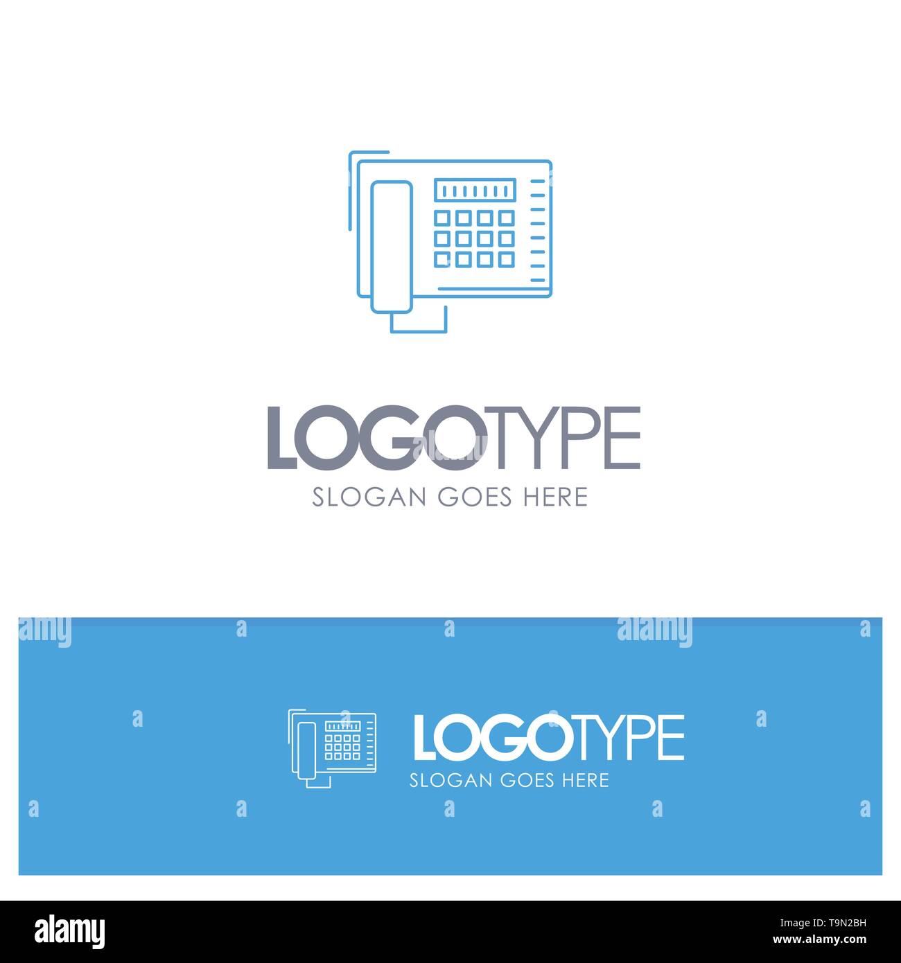 Telephone, Fax, Number, Call Blue outLine Logo with place for tagline Stock Vector Image & Art