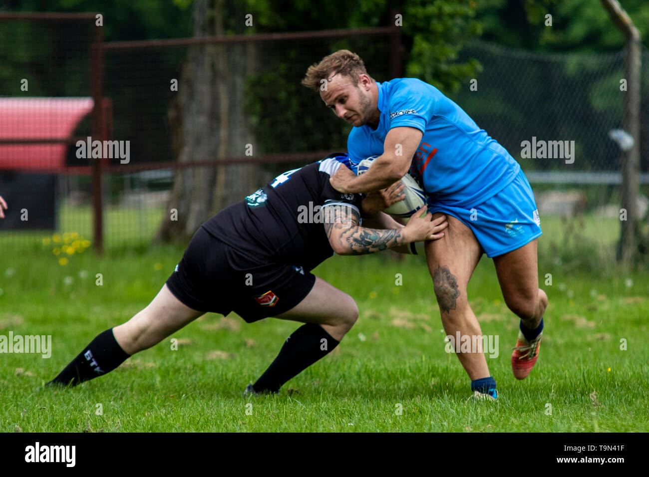 Cardiff Blue Dragons v All Golds at Rumney RFC in the RFL Southern Conference on the 18th May 2019. Stock Photo