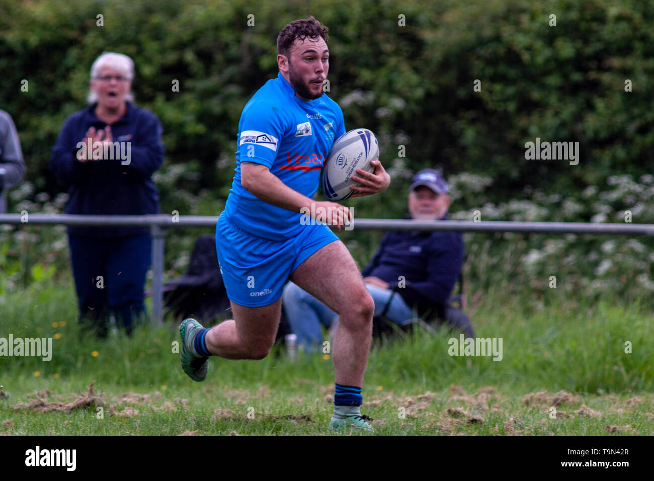 Cardiff Blue Dragons v All Golds at Rumney RFC in the RFL Southern Conference on the 18th May 2019. Stock Photo