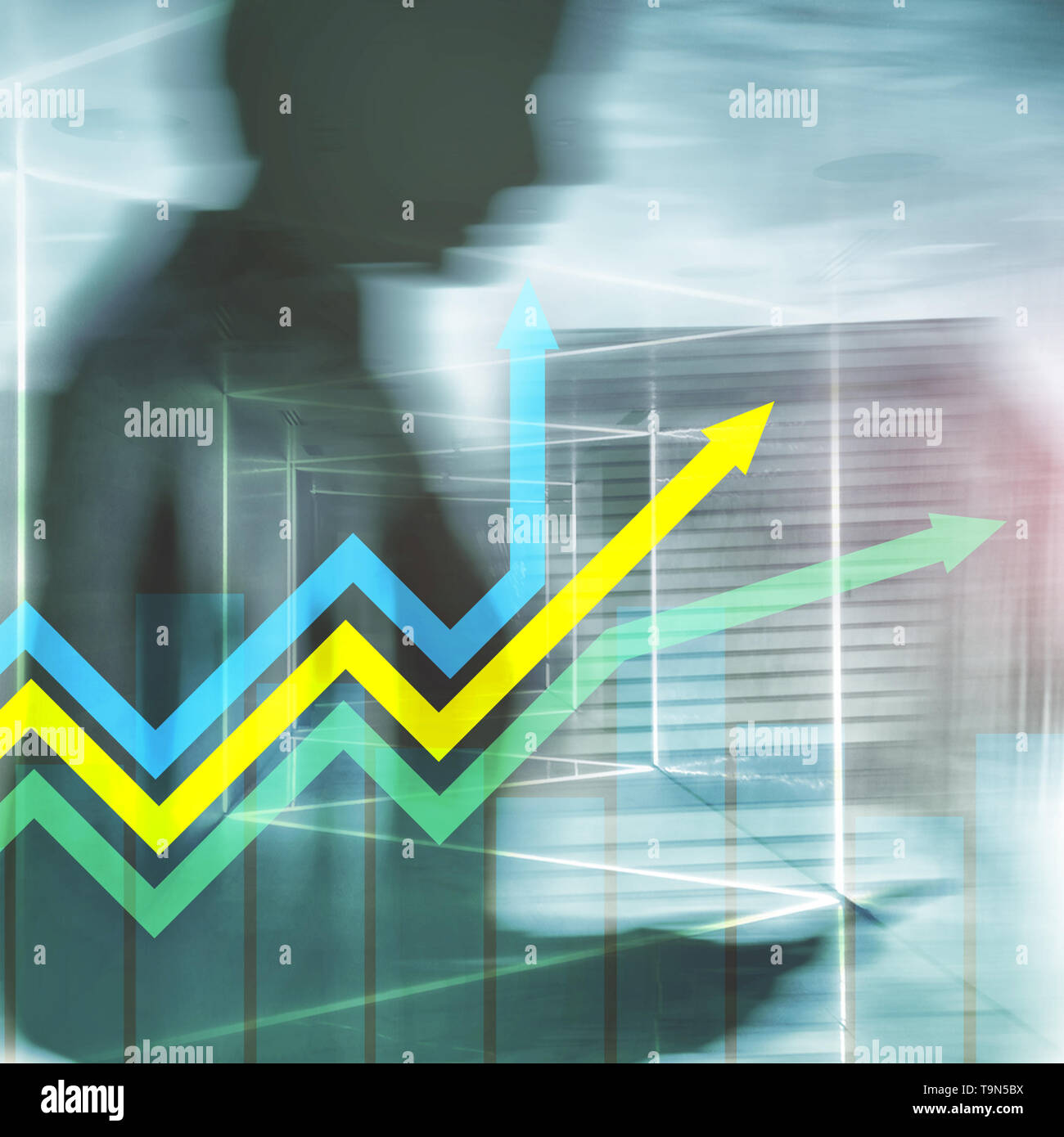 Financial growth arrows graph. Investment and trading concept Stock ...