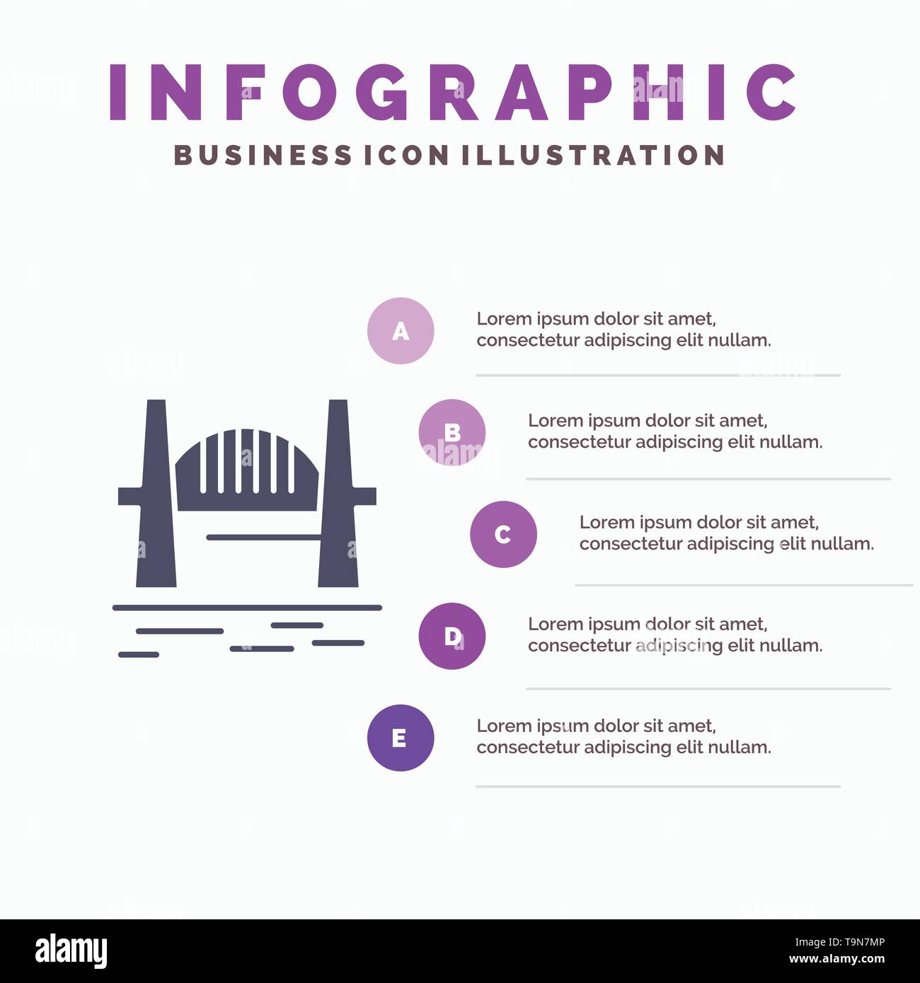 Australia, Bridge, City sets, Harbor, Sydney Solid Icon Infographics 5 Steps Presentation Background Stock Vector