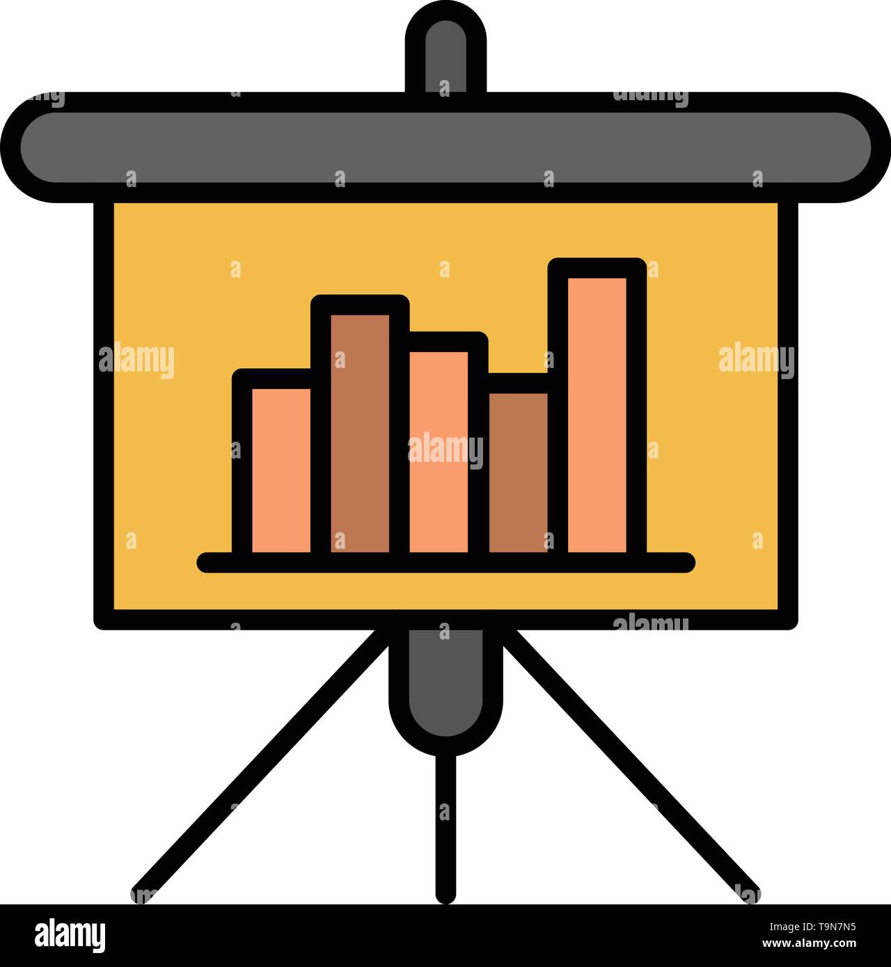 Presentation Blackboard Powerpoint Report Flat Color Icon
