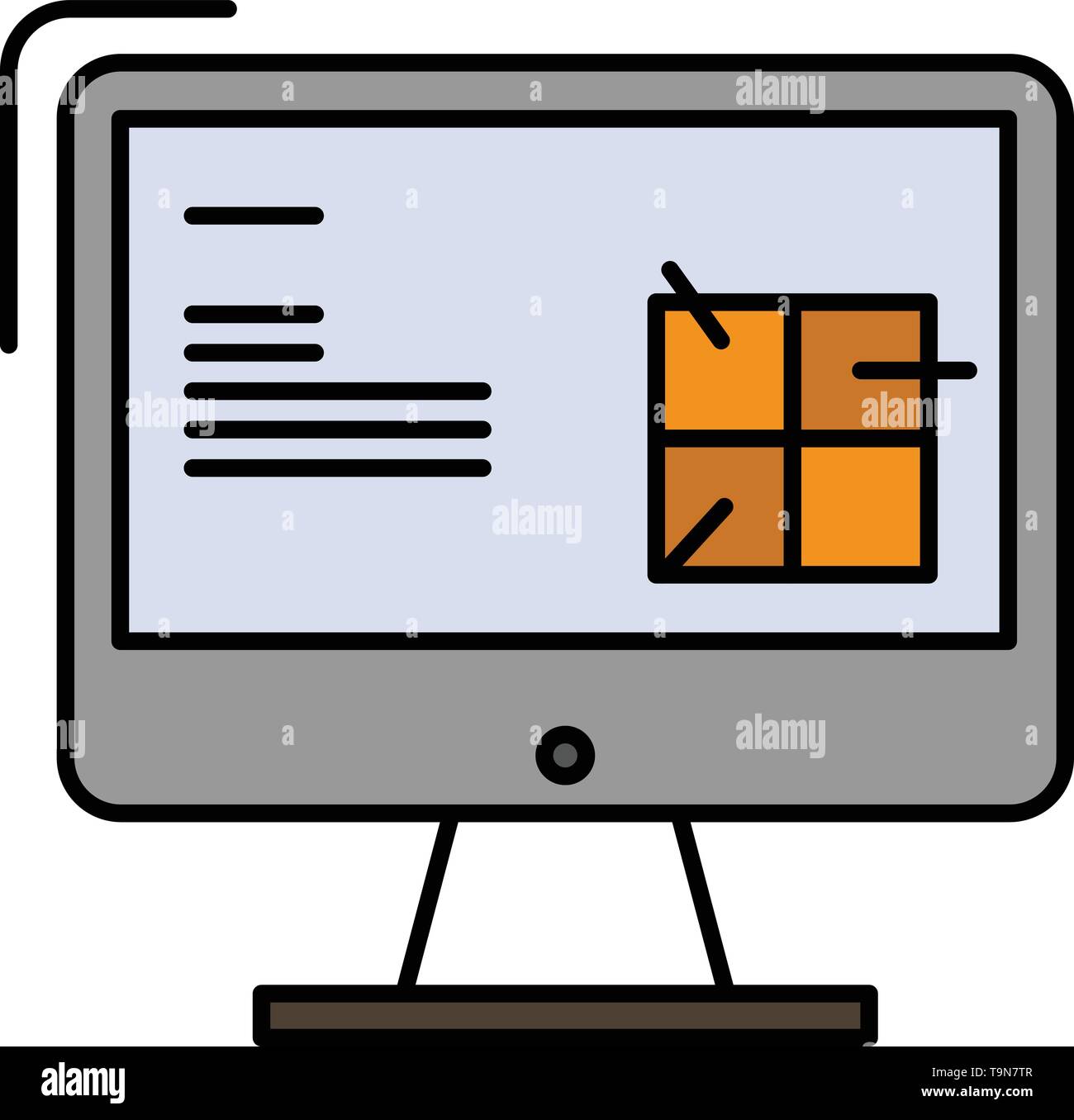 Computer Construction Repair Lcd Design Flat Color Icon