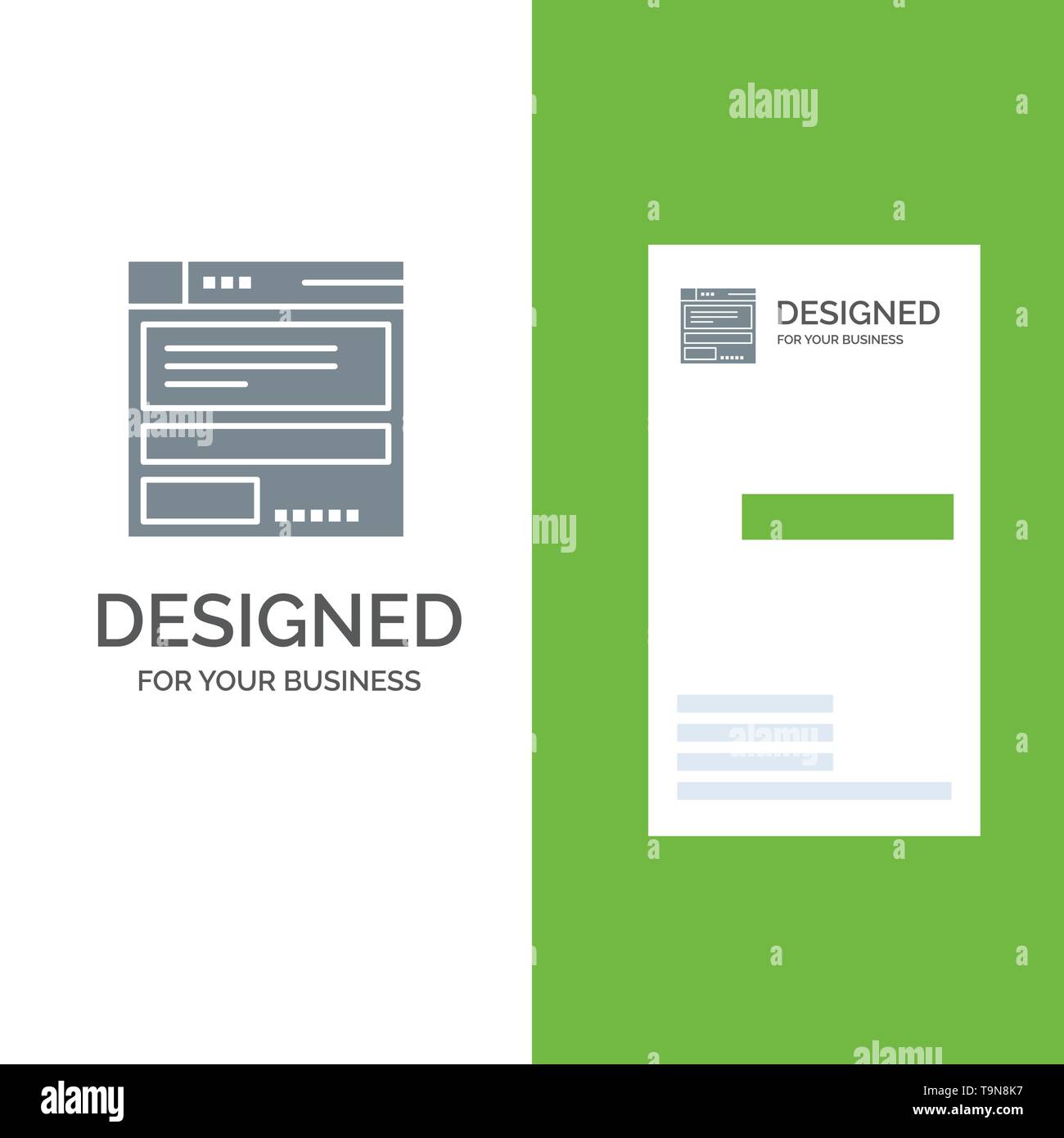 File, Browser, Computing, Code Grey Logo Design and Business Card Template Stock Vector Image