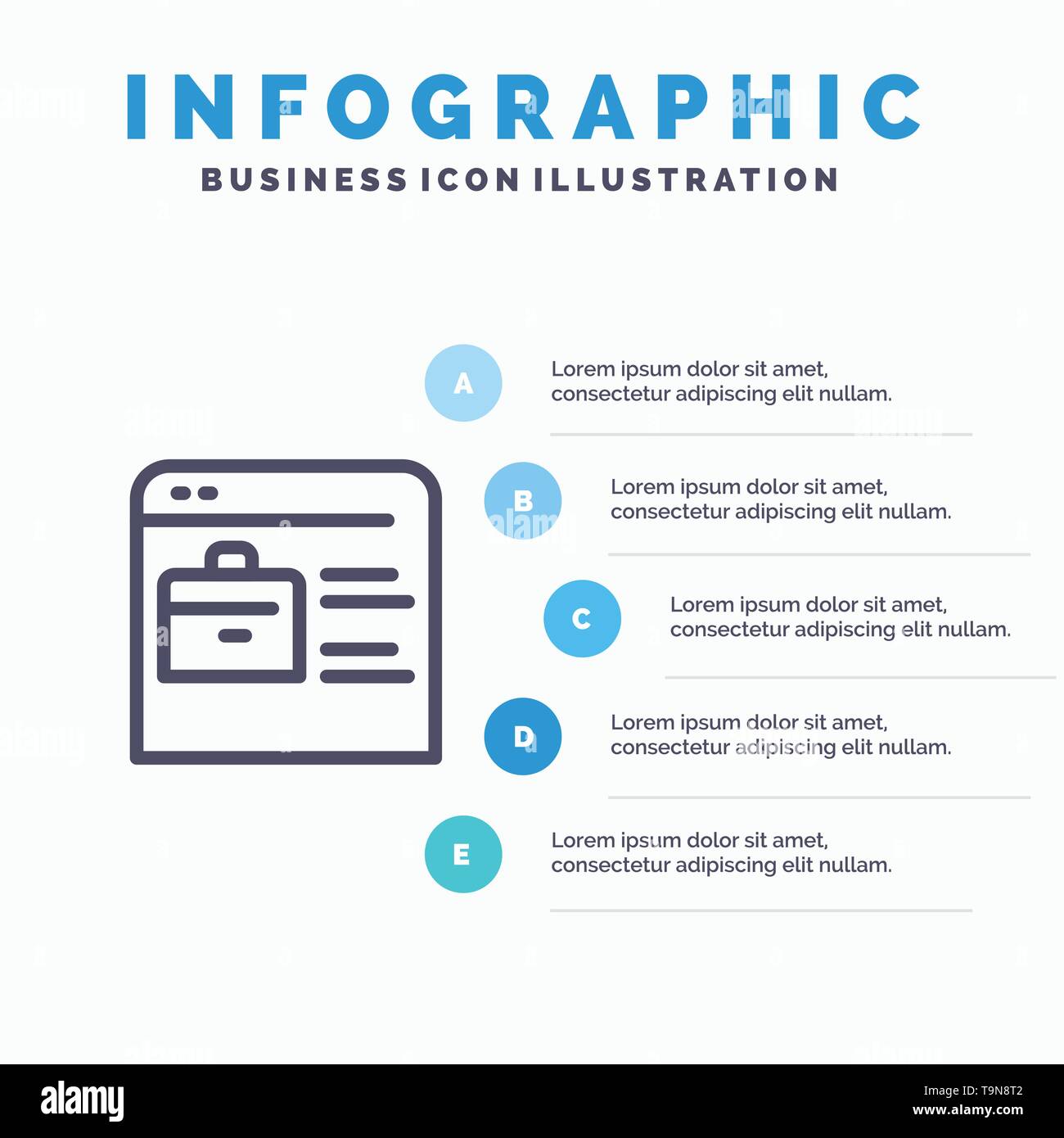 Bag Find Job Job Website Online Portfolio Line Icon With 5 Steps Presentation Infographics Background Stock Vector Image Art Alamy