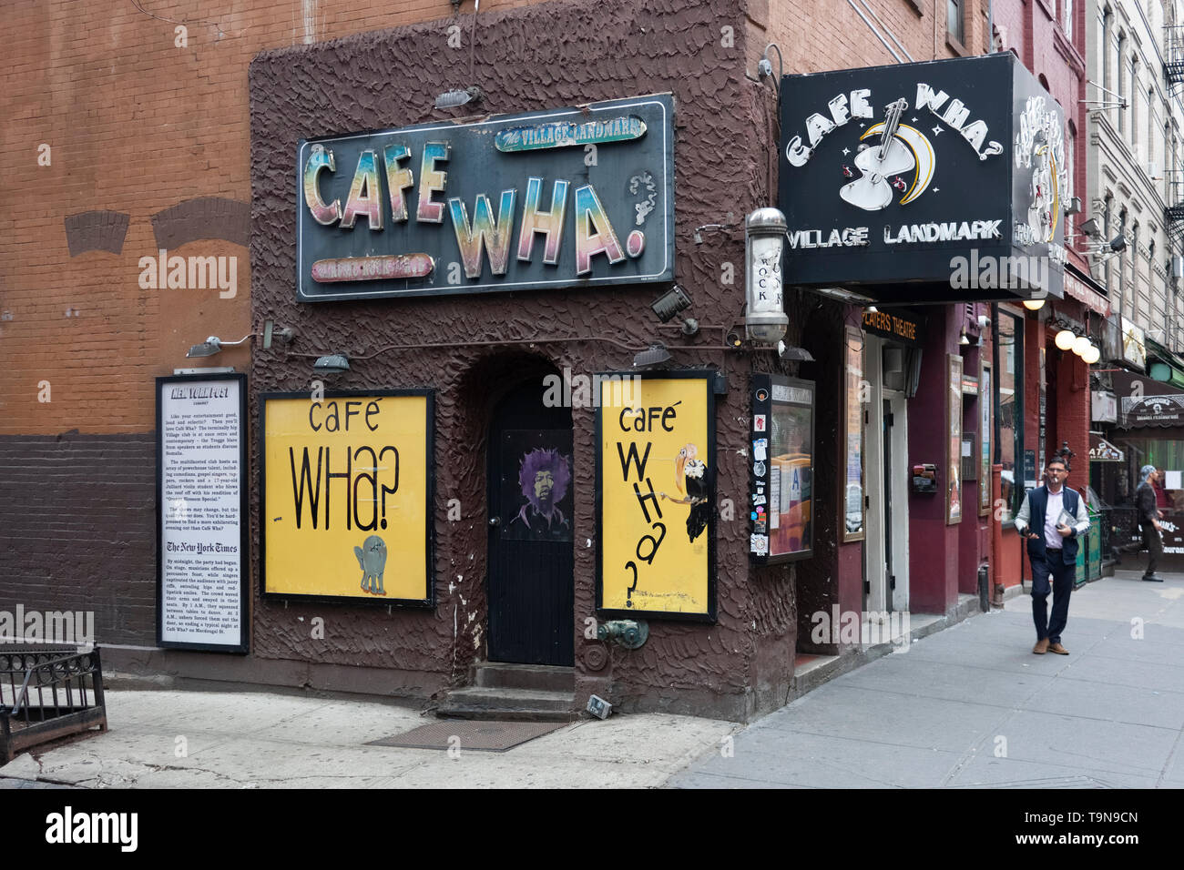 Cafe Wha, historic live music venue in Greenwich Village, downtown Manhattan, New York City, USA Stock Photo