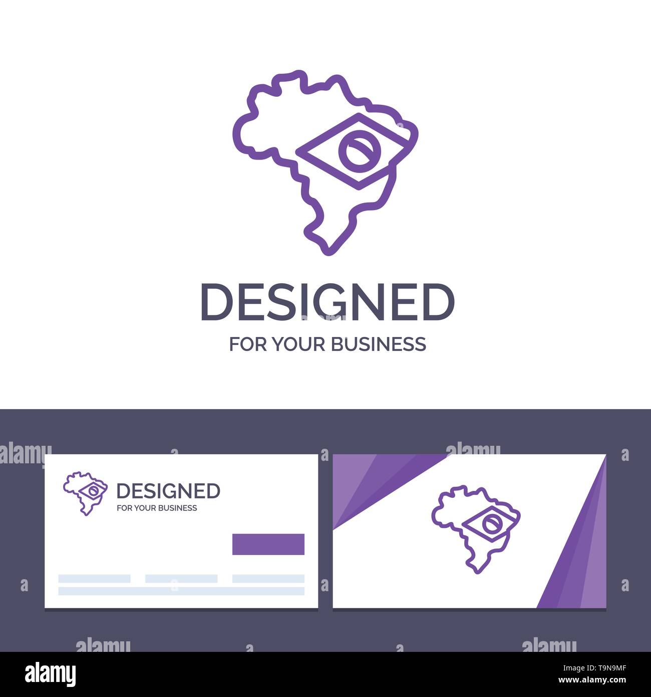 Creative Business Card and Logo template Map, Flag, Brazil Vector