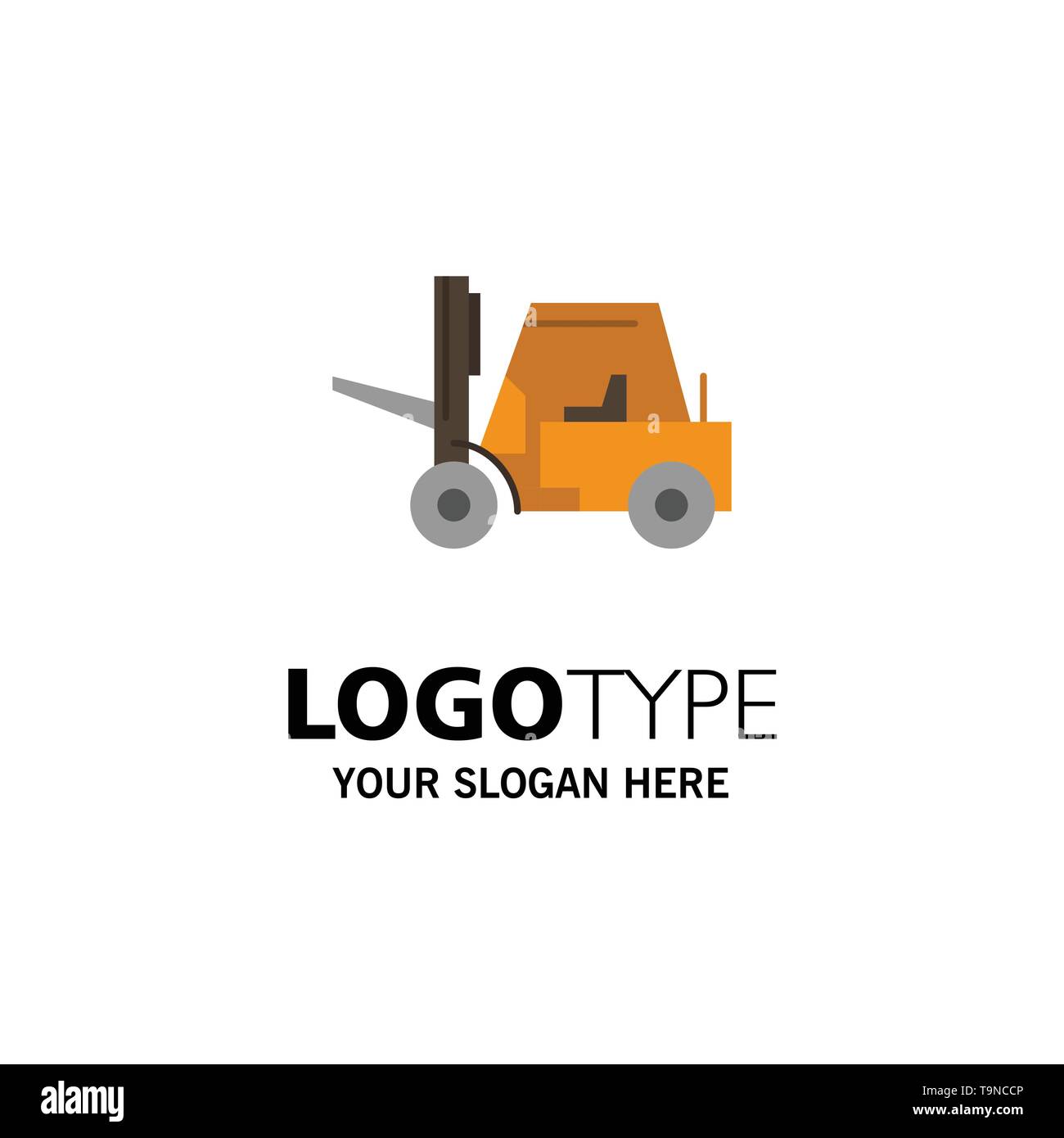 Lifter, Lifting, Truck, Transport Business Logo Template. Flat