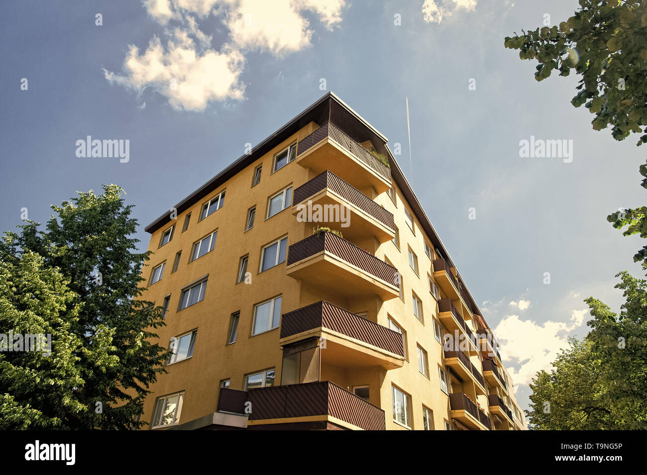 modern house in berlin, germany. house with balcony. architecture and