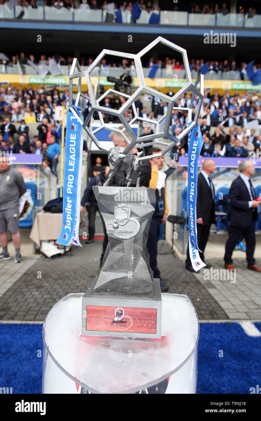 GENK, BELGIUM - MAY 19: Illustration picture shows the trophy of the Jupiler  Pro League winner during the Jupiler Pro League play-off 1 match (day 10)  between Krc Genk and Standard de