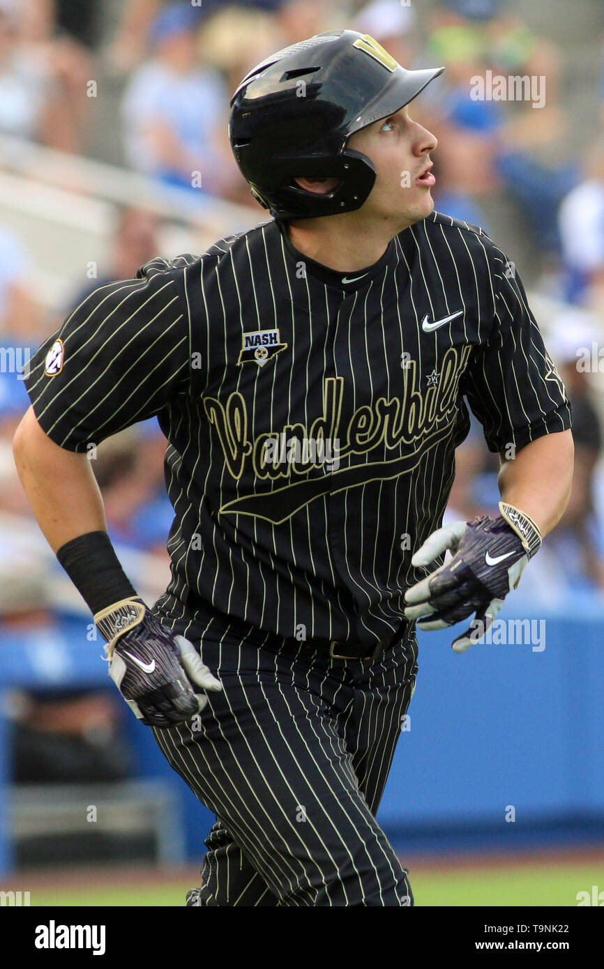 Lexington, KY, USA. 17th May, 2019. Vanderbilt's JJ Bleday watches his home run leave the park during a game between the Kentucky Wildcats and the Vanderbilt Commodores at Kentucky Pride Park in Lexington, KY. Kevin Schultz/CSM/Alamy Live News Stock Photo