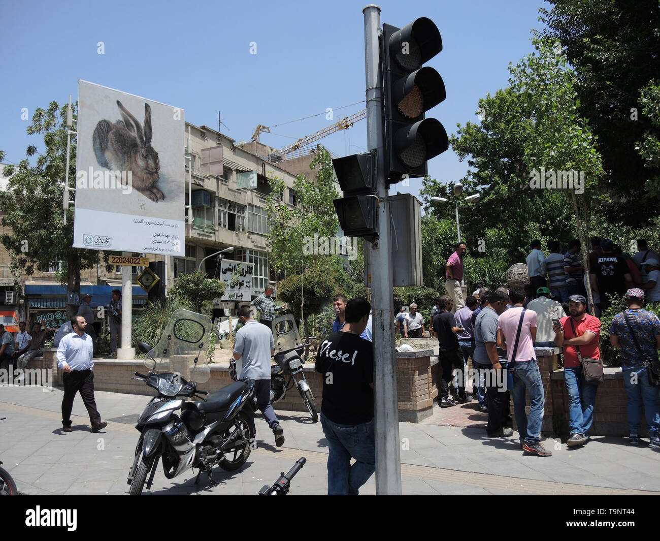 European art is advertised in the streetscape of Teheran, 28 May 2016 ...