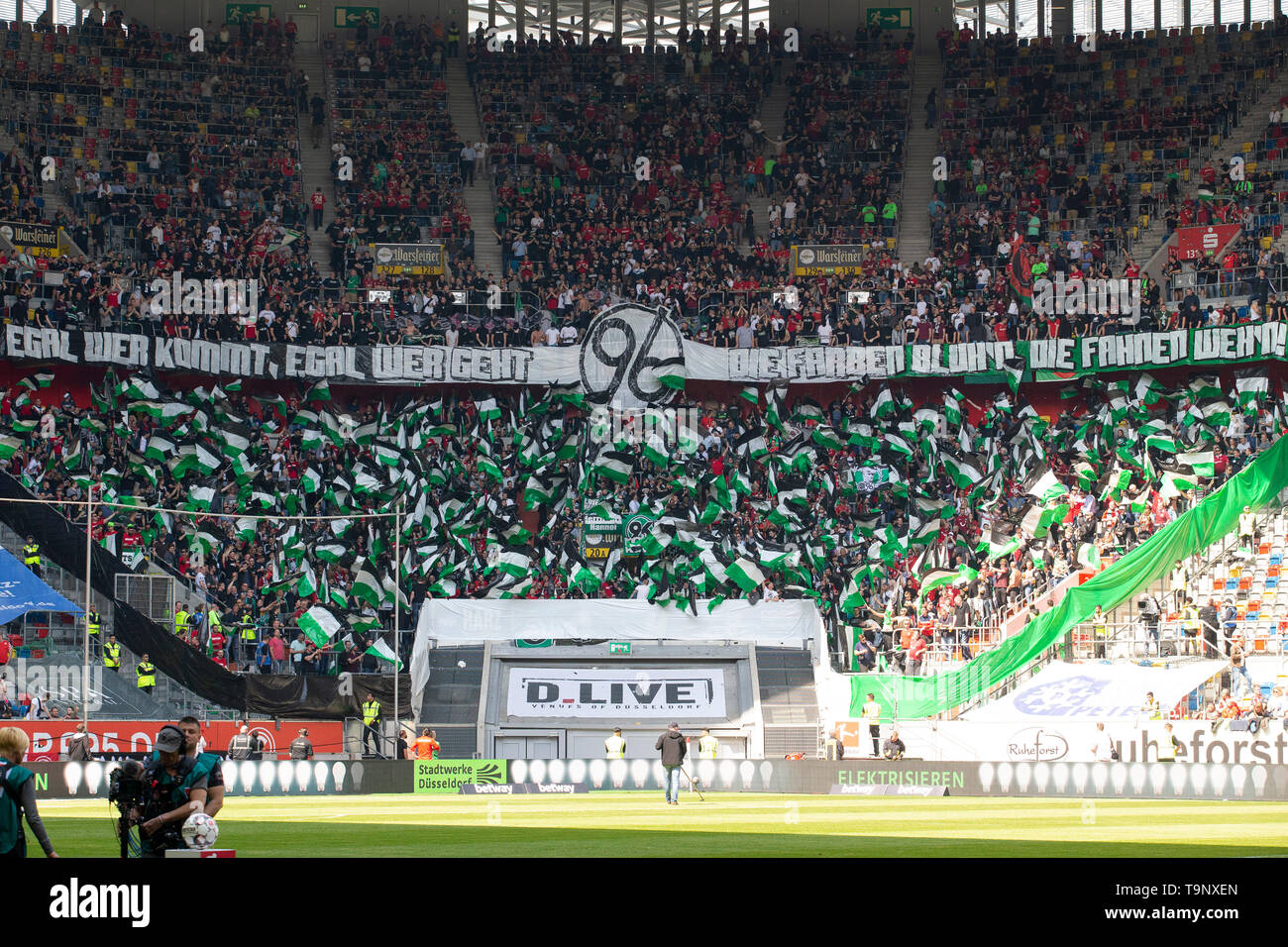 The Fans Of Hanover 96 Wave Their Flags And Show A Banner With The