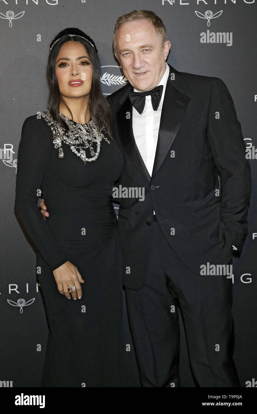 Salma Hayek and husband Francois-Henri Pinault at the Kering and Cannes  Film Festival Official Dinner during the 72nd Cannes Film Festival at Place  de la Castre on May 19, 2019 in Cannes,