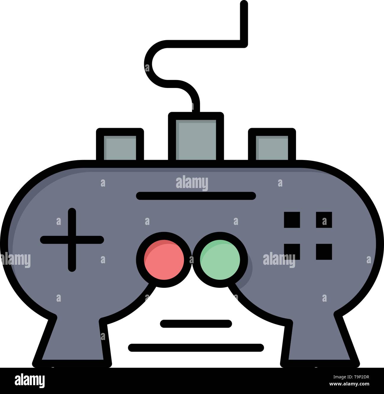 Game Pad Video Xbox Playstation Flat Color Icon Vector Icon