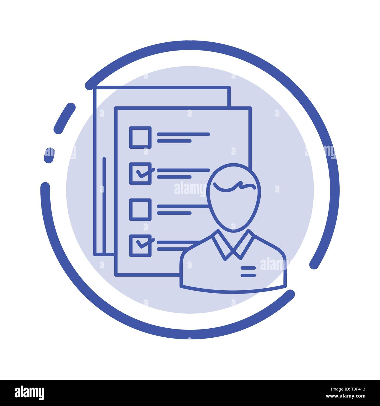 Profile Abilities Business Employee Job Man Resume Skills Blue Dotted Line Line Icon Stock Vector Image Art Alamy