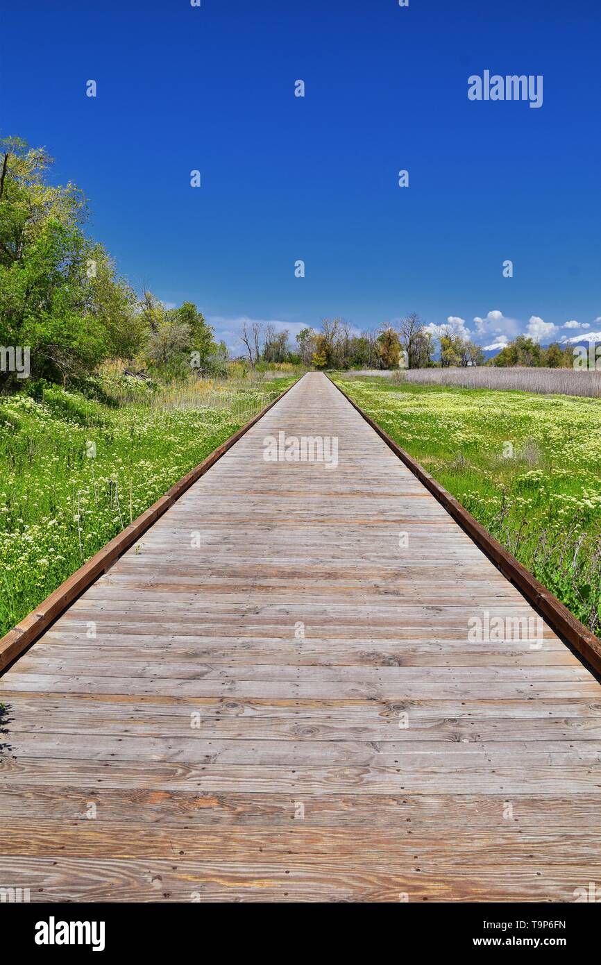 Jordan River Parkway Trail, Redwood Trailhead bordering the Legacy Parkway Trail, panorama views